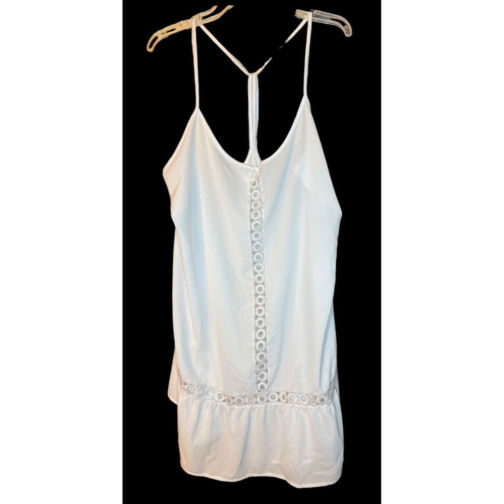 Freshwater Swim Cover Up Dress Womens Plus Size 3X White NWT Eyelet Trim…